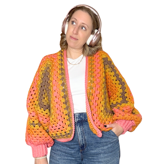 Cropped Hexagon Cardigan