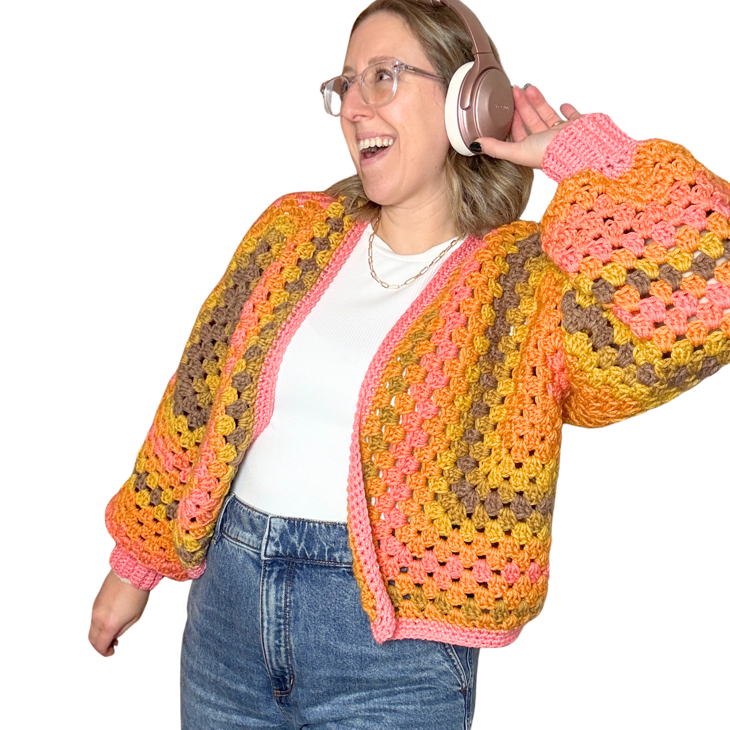 Cropped Hexagon Cardigan