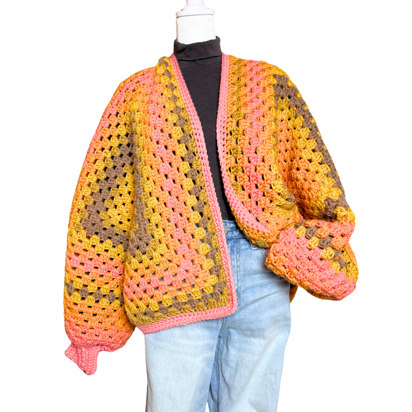 Cropped Hexagon Cardigan