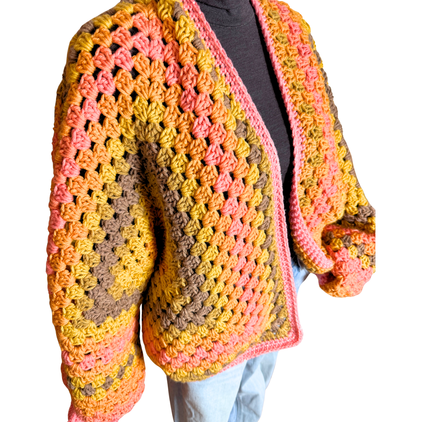 Cropped Hexagon Cardigan