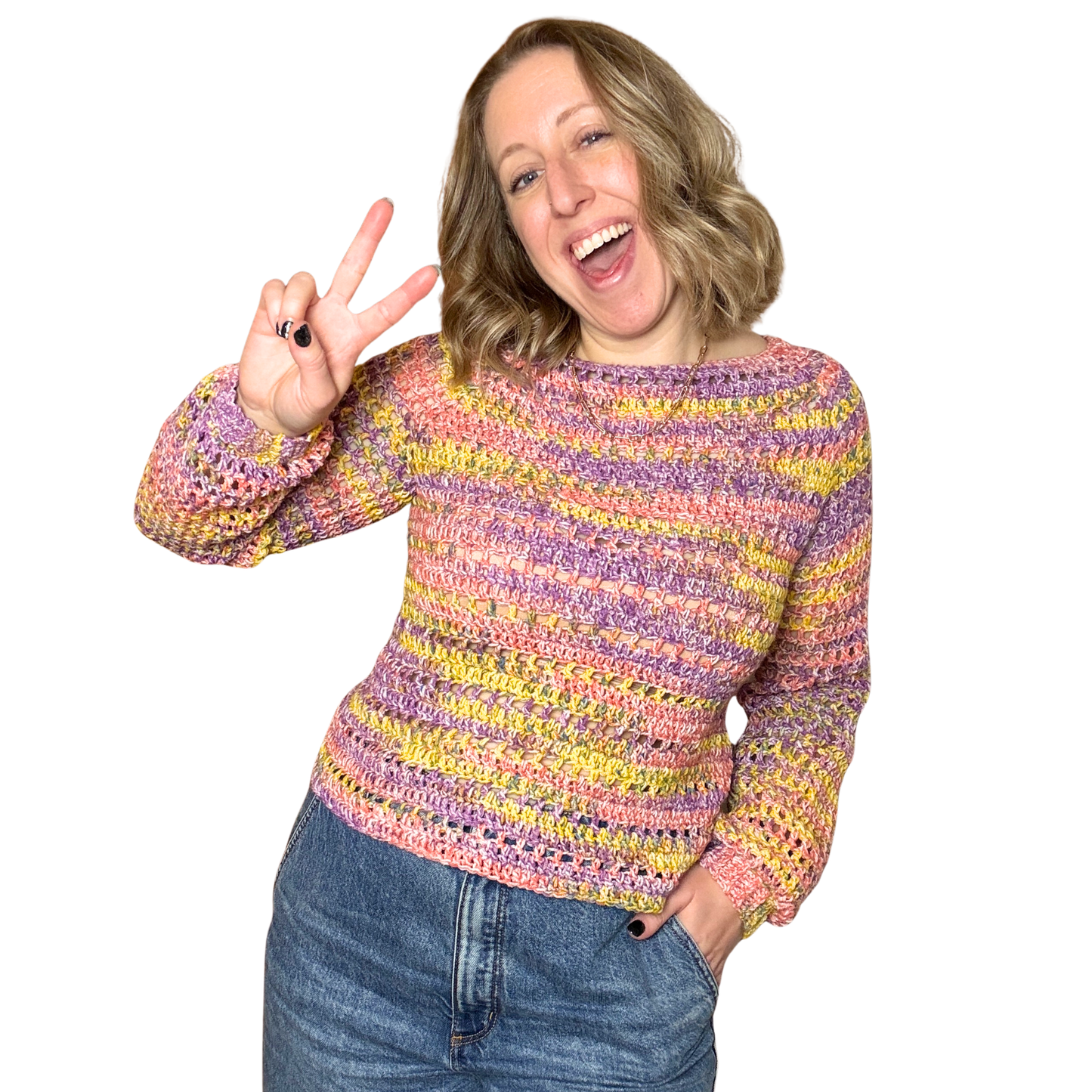 Mesh Around Crochet Sweater