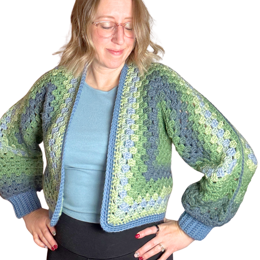 Cropped Hexagon Cardigan