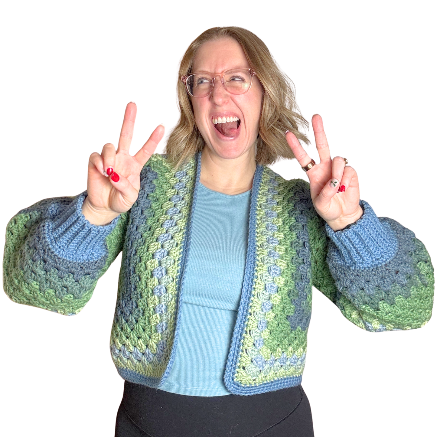 Cropped Hexagon Cardigan