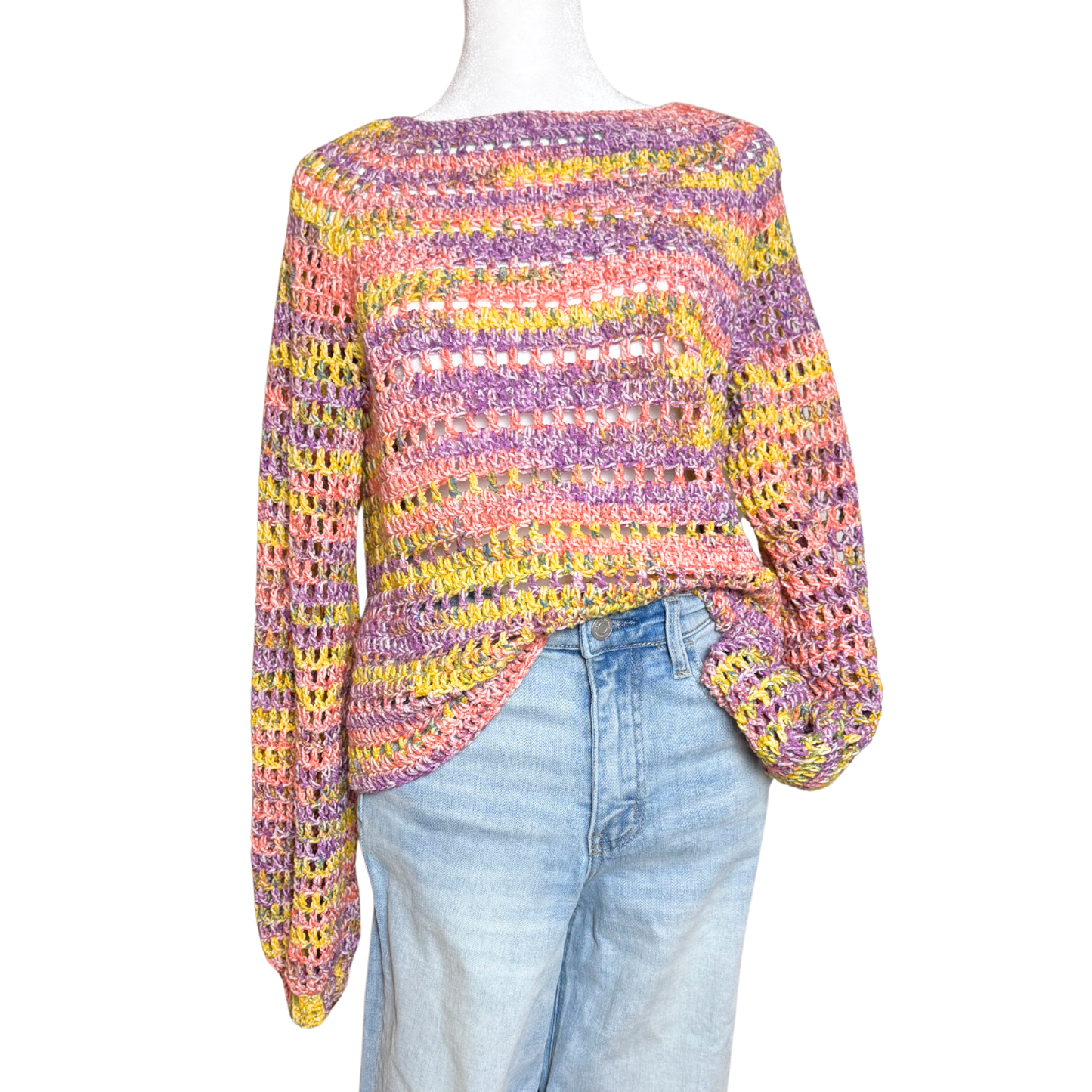 Mesh Around Crochet Sweater