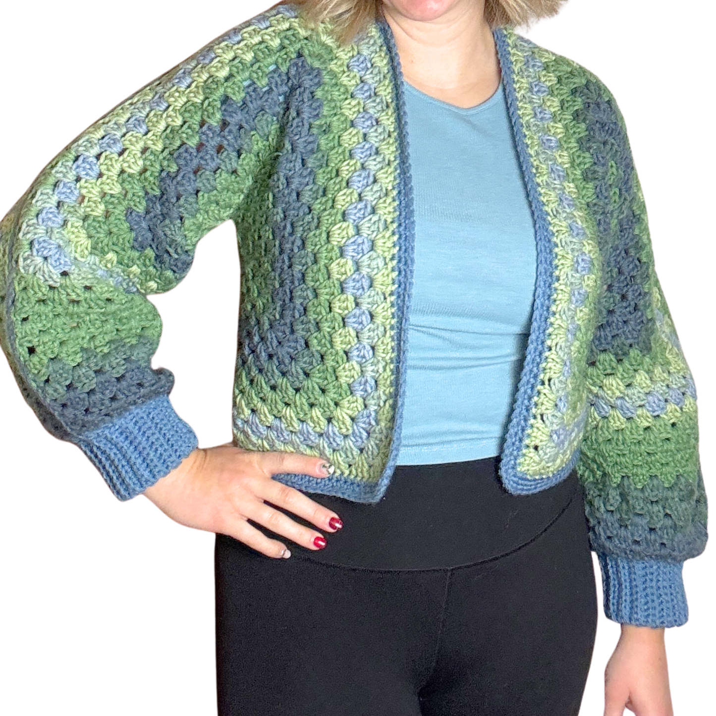 Cropped Hexagon Cardigan