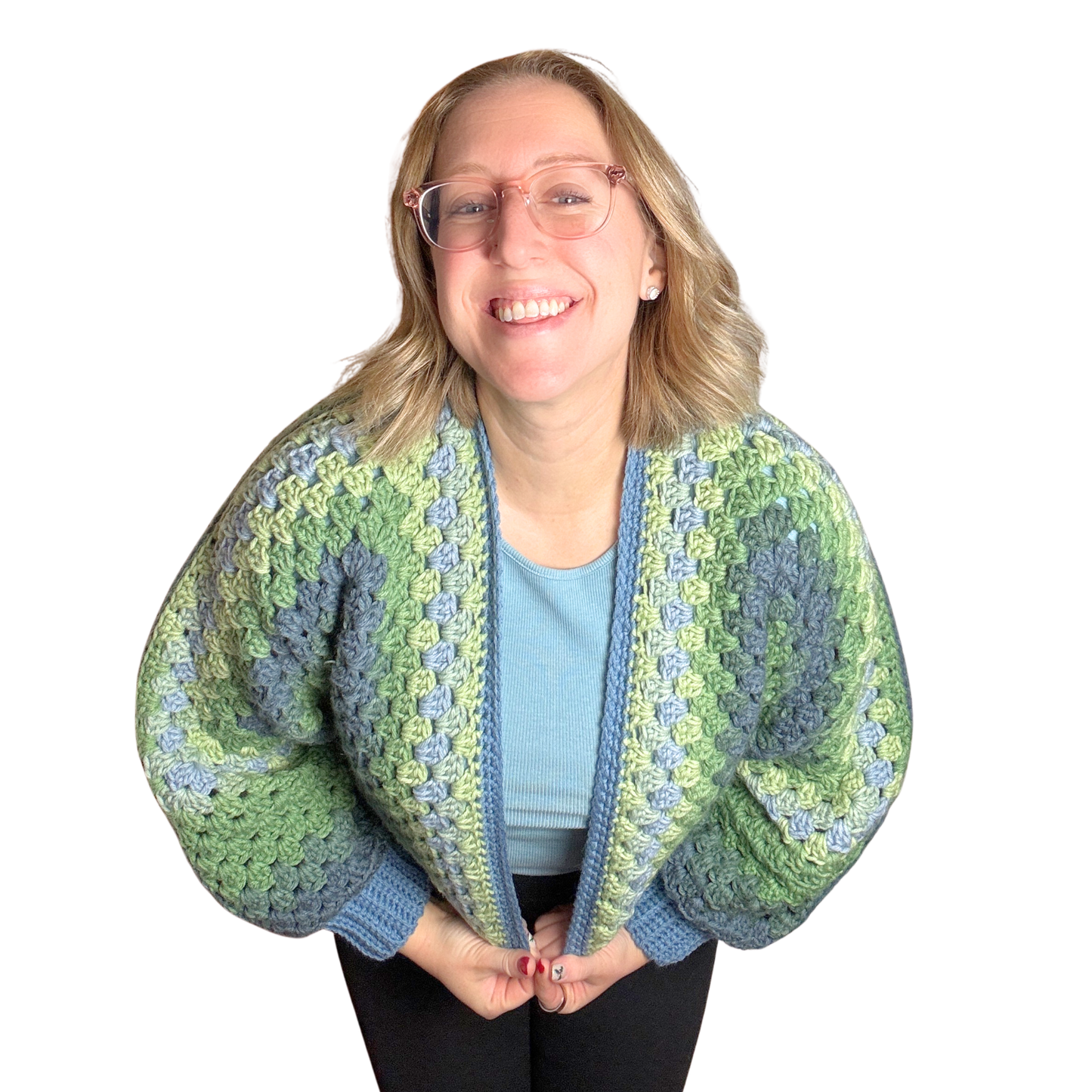 Cropped Hexagon Cardigan