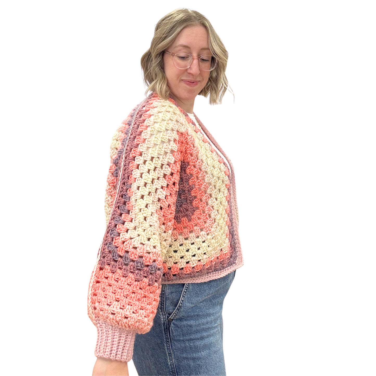 Cropped Hexagon Cardigan
