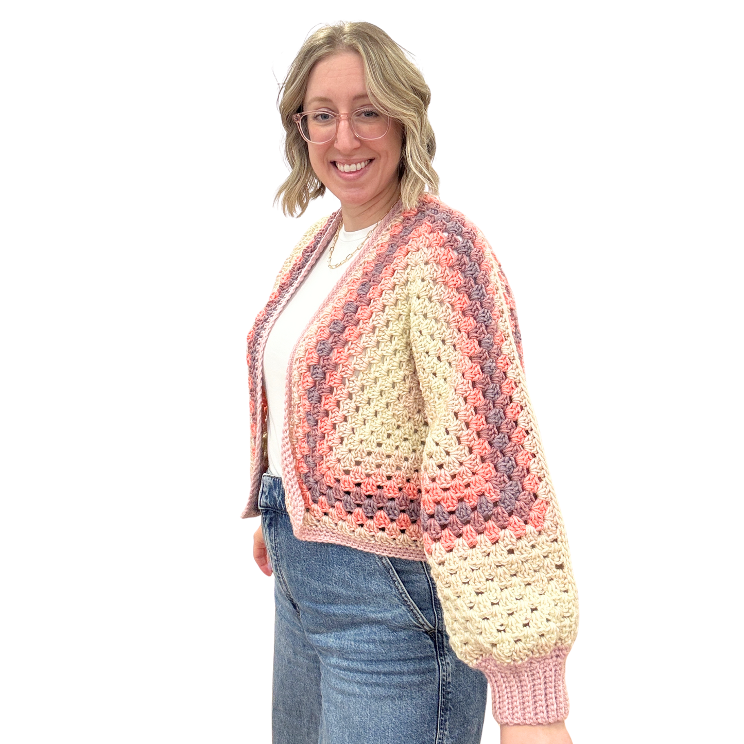 Cropped Hexagon Cardigan