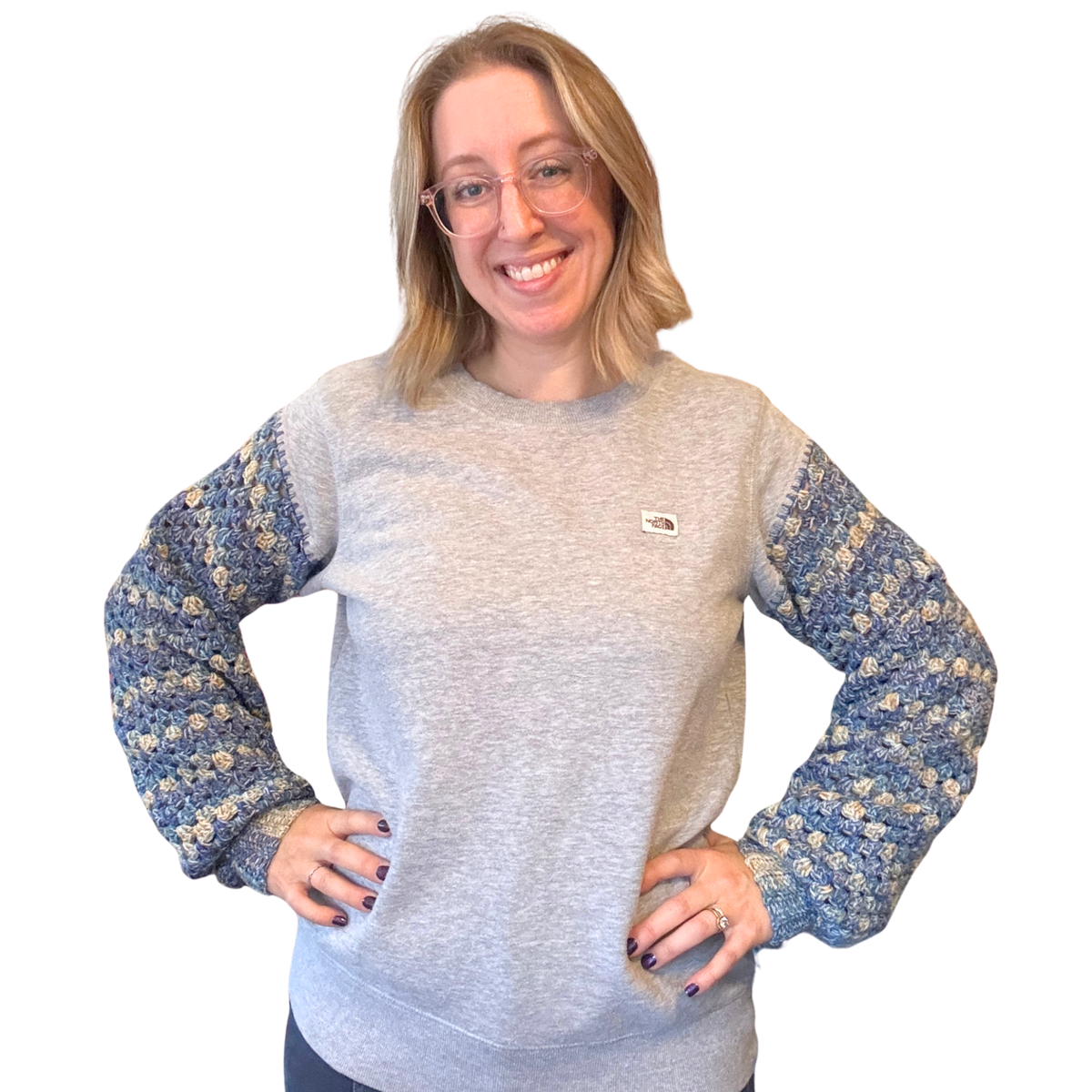 Grey North Face Sweatshirt (M)